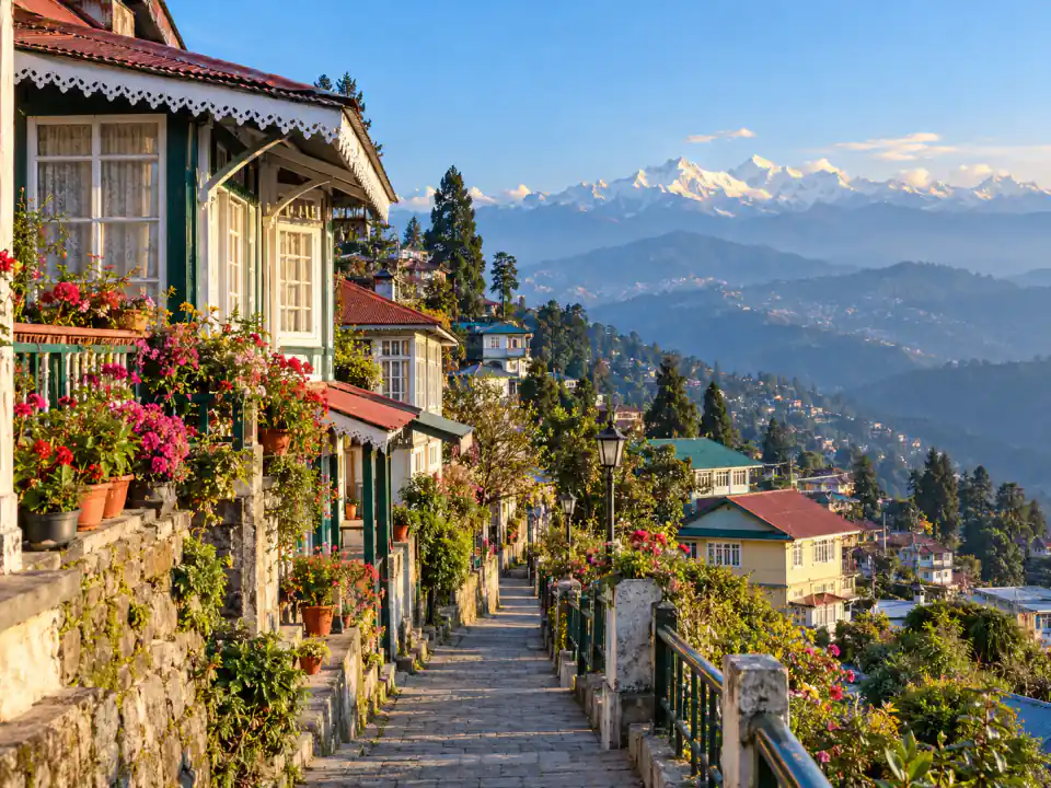 Darjeeling hillside neighbourhoods — original destination-inspired artwork.