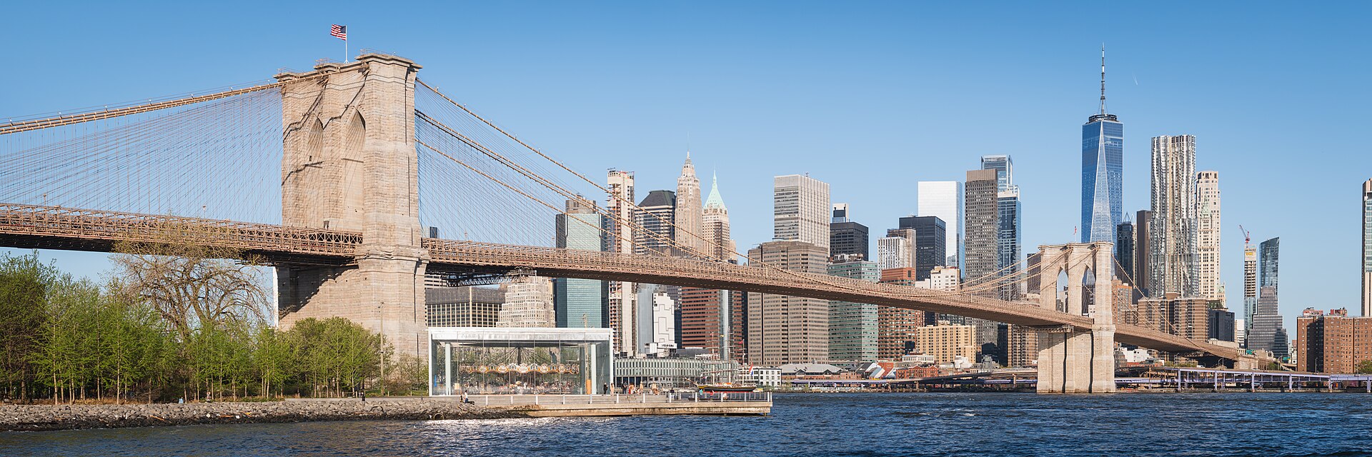 Brooklyn Bridge and the Lower Manhattan skyline from Pebble Beach, New York.jpg - USA Visitor Visa for Indian Passport Holders